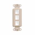 Leviton Wallplates 3-Port Quickport Dec Insrt Ivory 41643-I